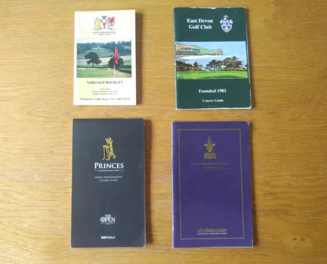 4x Golf Course Planner / Yardage Books - Sandwich, Lilley, Devon, Herefordshire