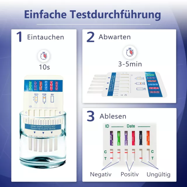 Drogenschnelltest Multi 6 - THC, Kokain, Benzodiazepine, Amphetamine, MOP & MDMA 3