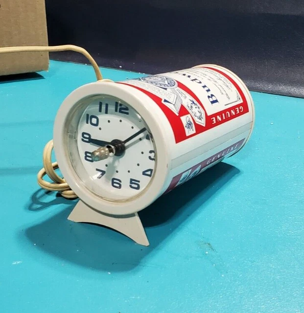 Vintage Budweiser Beer Can Analog Clock 4.75" Long Tested