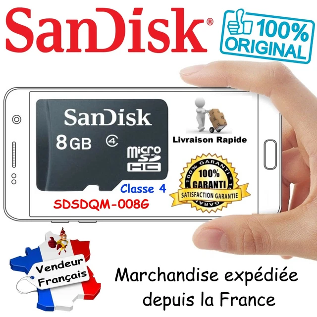 Carte Mémoire SanDisk Micro SDHC 16 Go – Classe 10, Série Ultra, Neuf Sous Blister