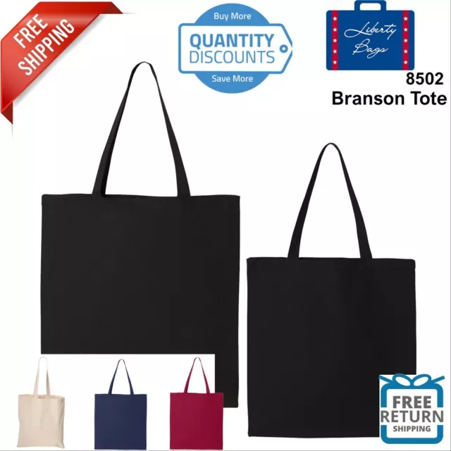 Liberty Bags Branson 6 Ounce Cotton Canvas Tote Bag handles 8502 Size: 14.5x15.5