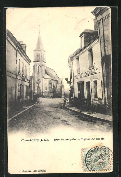 CPA Chambourg, Rue Principale, Eglise X. Siècle 1905