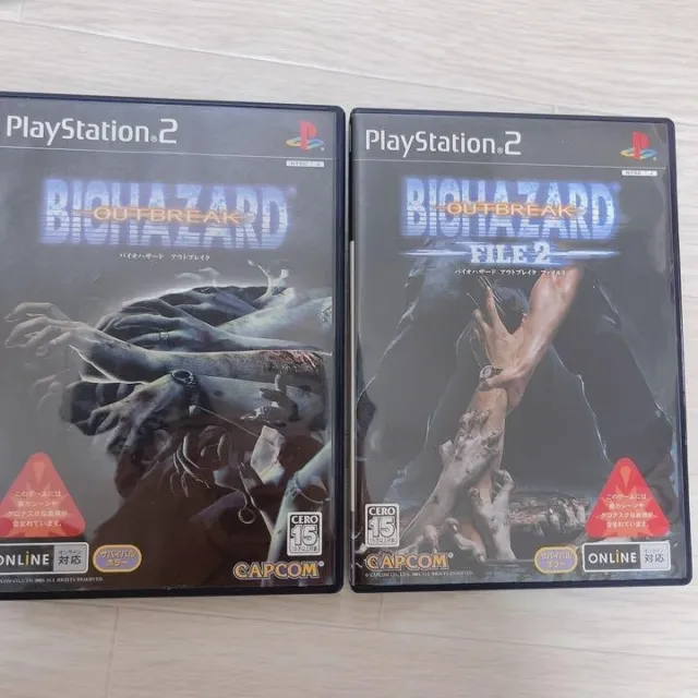 Biohazard Outbreak 1 and File 2 2Games set Sony Playstation 2 PS2 Japanese ver