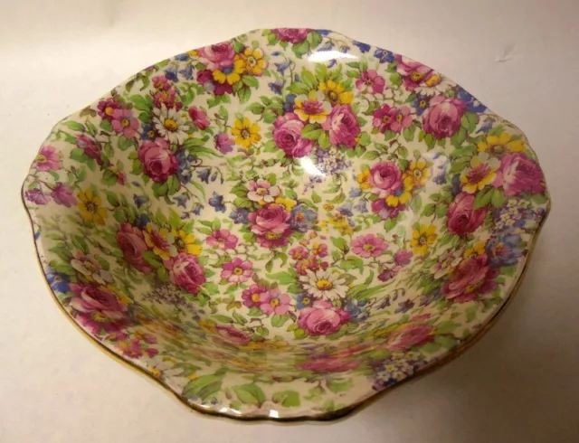 Vtg CHINTZ ROYAL WINTON Grimwades England SUMMERTIME Bowl Flowers Bouquet
