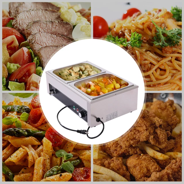 2PAN ELECTRIC BAINMARIE Buffet Countertop Food Warmer Steamer Steam
