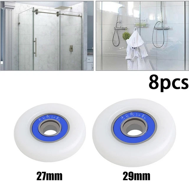 8 rodillos de puerta de ducha de repuesto prácticos y duraderos de 27 mm de diámetro