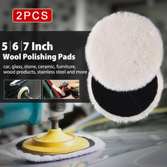 2x 5/6/7 Wool Buffing Polishing Pads Bonnets Sanding On Car Buffer UK Fast！