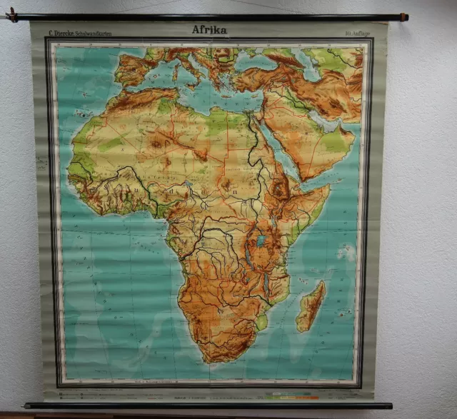 Lehrtafel Schulwandkarte Afrika Unterricht Wandkarte Rollkarte