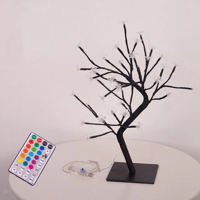 LED TREE TABLE Lamp Cherry Blossom Tree Light Bedside Light £19.60 ...