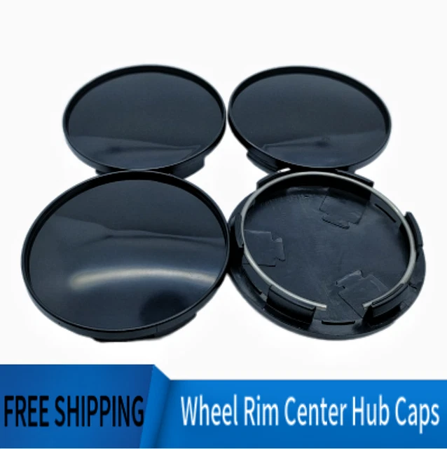 4Pcs Wheel Rim Center Hub Caps Cover 68MM Car Accessories Chrome BLACK No Logo