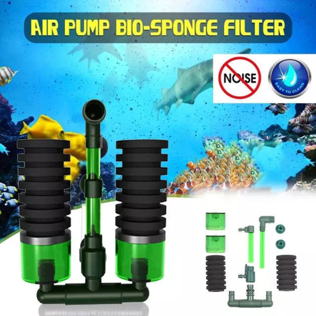 Biochemical Sponge Filter Fish Tank Double  Head Aquarium Sponge Equipments