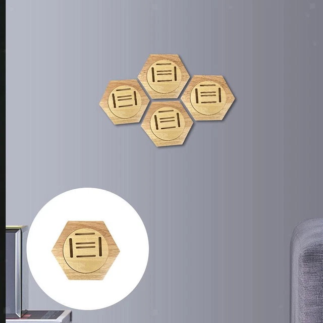 Wooden Hexagon Medal Display Rack Shelves Honeycomb Organizer Hanger Crafts