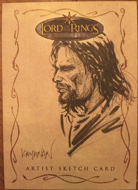 Lord of the Rings Evolution Sketch Card of Aragorn by Rafael Kayanan