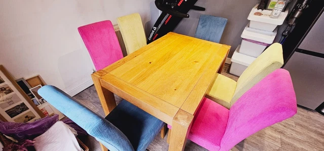 Dfs dining table top and 6 chairs