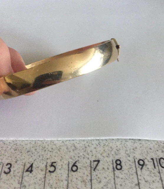 Vintage 9ct Gold Metal Core Bangle - SCRAP Maker HG&S 22 Grams 3