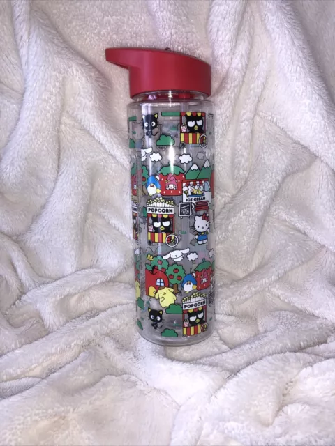 NEW Sanrio x Hello Kitty & Friends BPA Free Water Bottle 24 OZ Red Lid W Straw