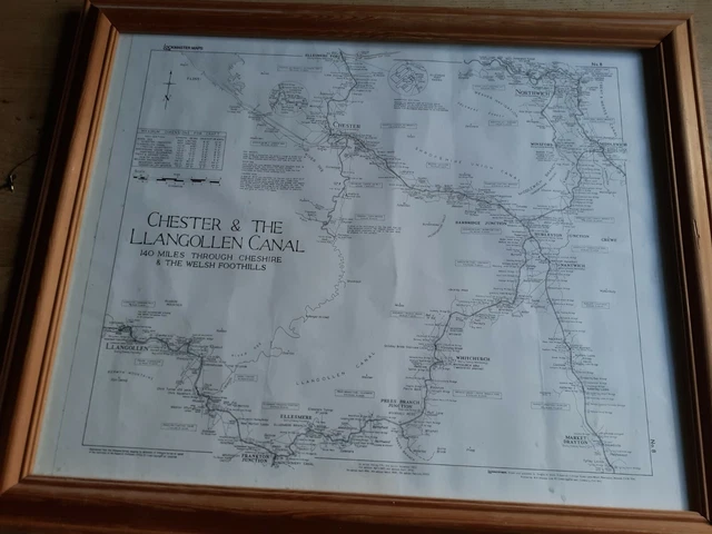 MAP CHESTER LLANGOLLEN Canal Narrowboat Lockmaster £30.00 - PicClick UK