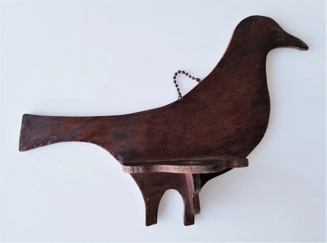 antique CROW WALL SHELF primitive old aafa ooak handmade americana wood