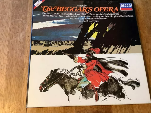 D252D2 John Gay: The Beggar's Opera. Te Kanawa, Sutherland etc. Bonynge. NM+