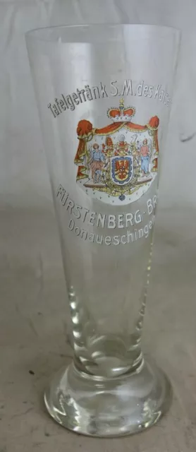 altes Bierglas Flötenglas Fürstenberg Bräu Donaueschingen 6/20 Liter