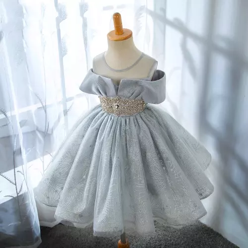 Luxury Princess Dress Crystal Beadings Dress For Kids Girls Elegant Party Dress