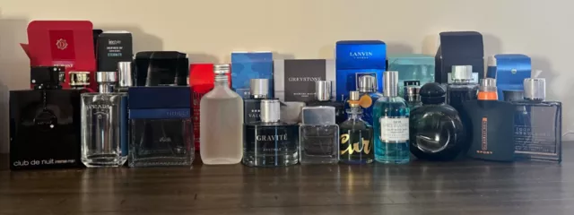 Lot of 21 bottles of Designer Cologne; Prada, CK, Guess, Armaf, Curve, Rasasi….