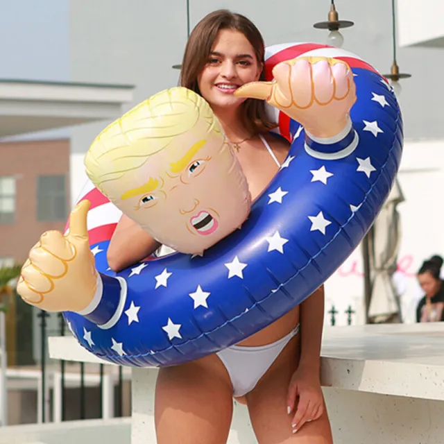 33"Trump Swimming Floats Inflatable Pool Raft Float Beach Party Swim Circle Ring