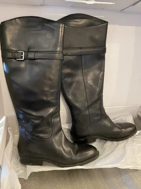 Nine West Womens Black Leather Closed Toe Knee High Riding Boots Size 7.5M