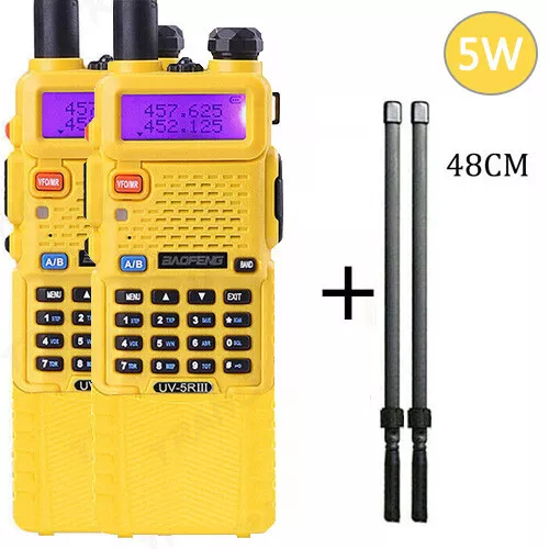 Baofeng Uv-5R Iii 3800Mah Tri-Band Vh/Uhf Fm Ham Two-Way Radios Walkie Talkie 5W