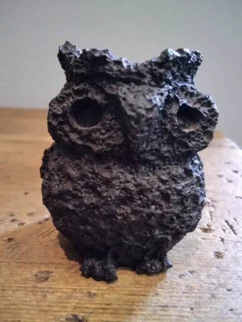 Vintage Coal Owl Ornament Figurine