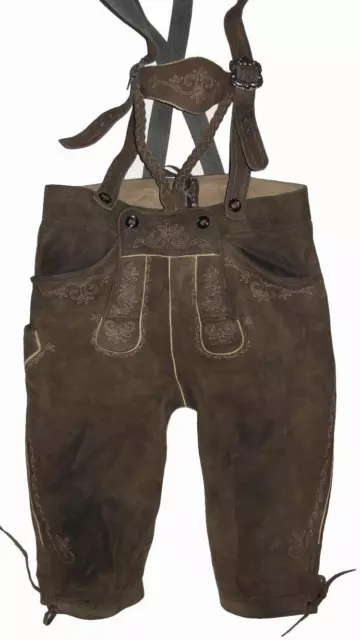 Men's Traditional Costume Kniebund- Leather Pants/Costume IN Brown Grey Approx. Men's Traditional Costume Kniebund- Leather Pants/Costume IN Brown Grey Approx.