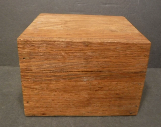 VINTAGE WOODEN STORAGE Box Trinket Box Flip Lid Hand Crafted Box 12.95