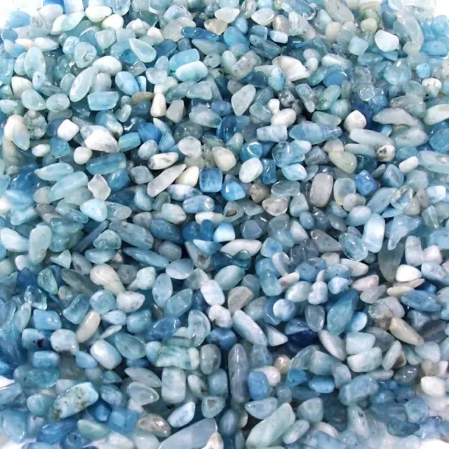 schöne kleine blaue Aquamarin Trommelsteine Ø ca. 8 - 12 mm in AAA - Qualität