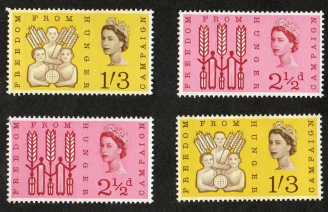 GB 1963 QEII Freedom from Hunger Campaign 2½d+1/3-SG 634/5+634p/5p MLH