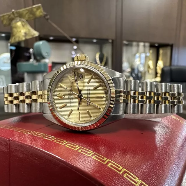 OROLOGIO DONNA ROLEX Oyster Perpetual Datejust 26 mm quadrante arazzo oro EUR 3.679 99 PicClick IT