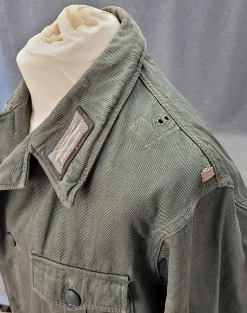 DDR NVA UNIFORM Jacke Drillich Zick-Zack Kragen Mot. Schützen ...