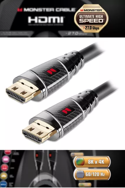 Monster Ultra HD 8K X 4K Câble HDMI 27Gbps 1.5m