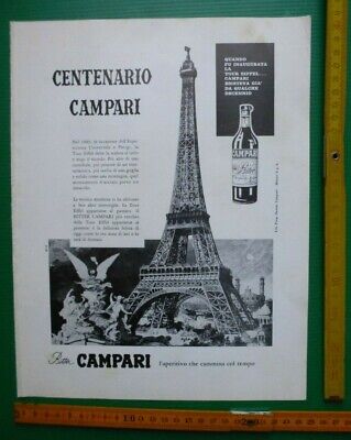 Pubblicità BITTER CAMPARI Centenario 1860-1960 Nato prima della Tour EIFFEL