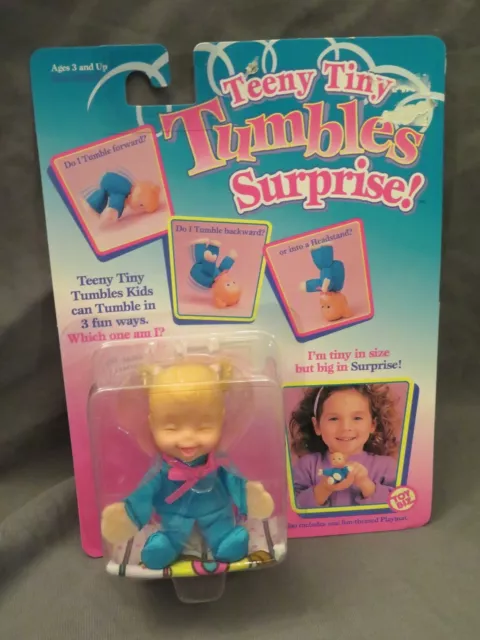 New Teeny Tiny Tumbles Surprise Toy Biz 1996 Caucasian Blonde Eyes Closed Blue