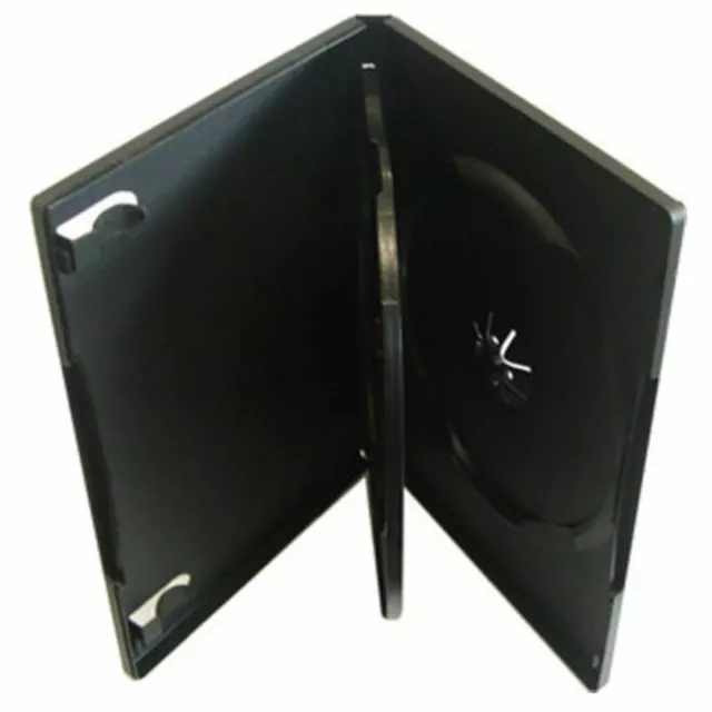 1 x Triple DVD Case Cases 3 Way Black Tray With Clear Sleeve High Quality