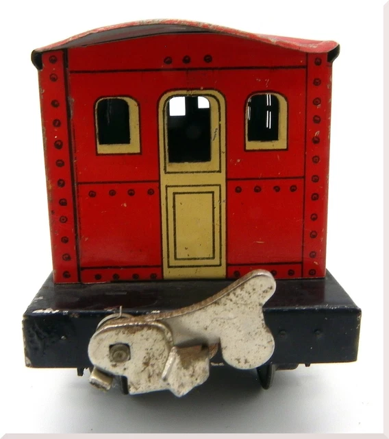 RED PRE-WAR LIONEL R.R. Lines #1682 Caboose Metal Toy Train 8