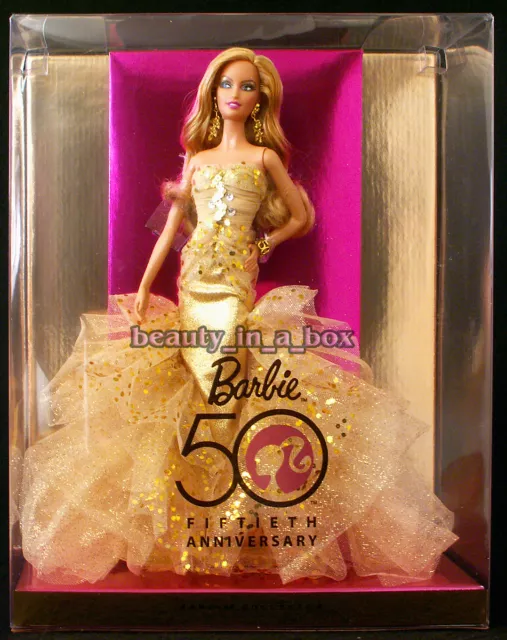 50th Anniversary Barbie Doll Gold Glamour Collector Designer Best Fiftieth G