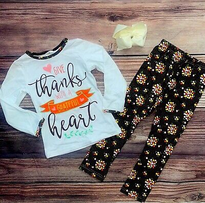 5/5T Girls Thanksgiving outfit w. Bow