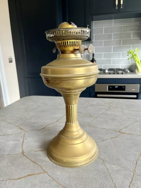 Large Vintage Brass Oil Lamp