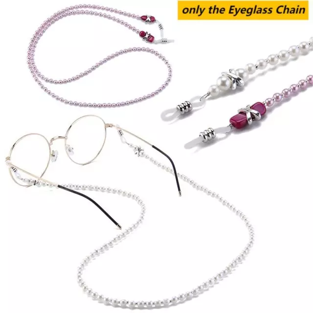 Pearl Beaded Eyeglass Chain Lanyard Reading Glasses Eyeglasses Cord Holder Rope