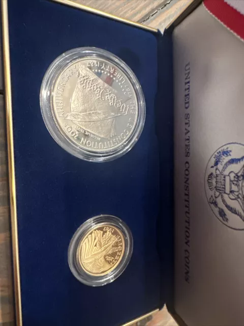 1987 US Constitution Proof Gold 2 Coin Set