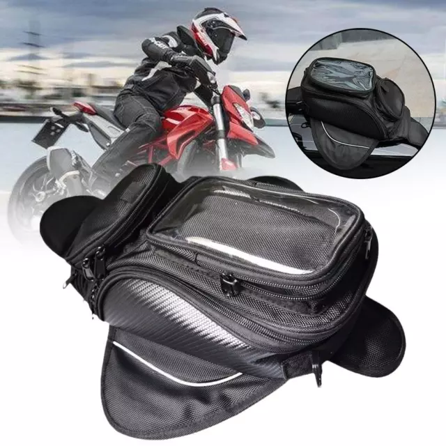 Motorcycle Magnetic Oil Fuel Tank Bag Motorbike Waterproof Univers✨. Saddle H4O2