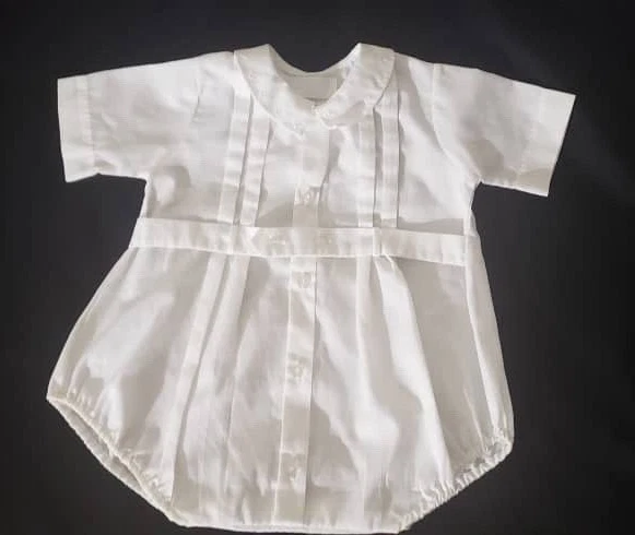 Vintage PASTELS White Baby Romper With Small Pleats - Philippines
