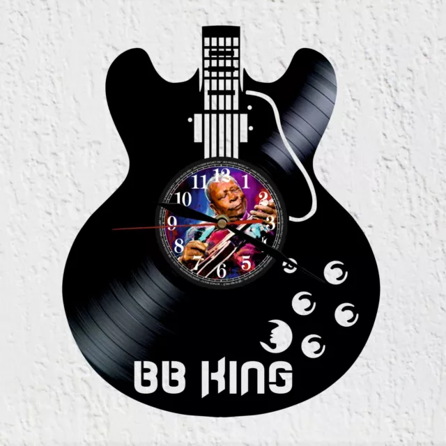 Vinywoody reloj de pared disco de vinilo Silueta guitarra de Riley Ben K.de USA