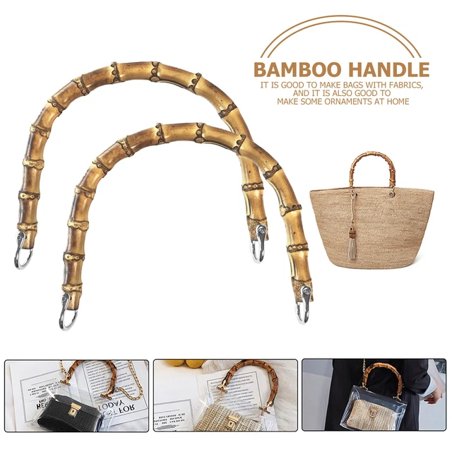 Bambus Handtasche Geldbörse Griffe U-förmig Ersatz für Taschen zum Selbermachen (Silber) * Z
